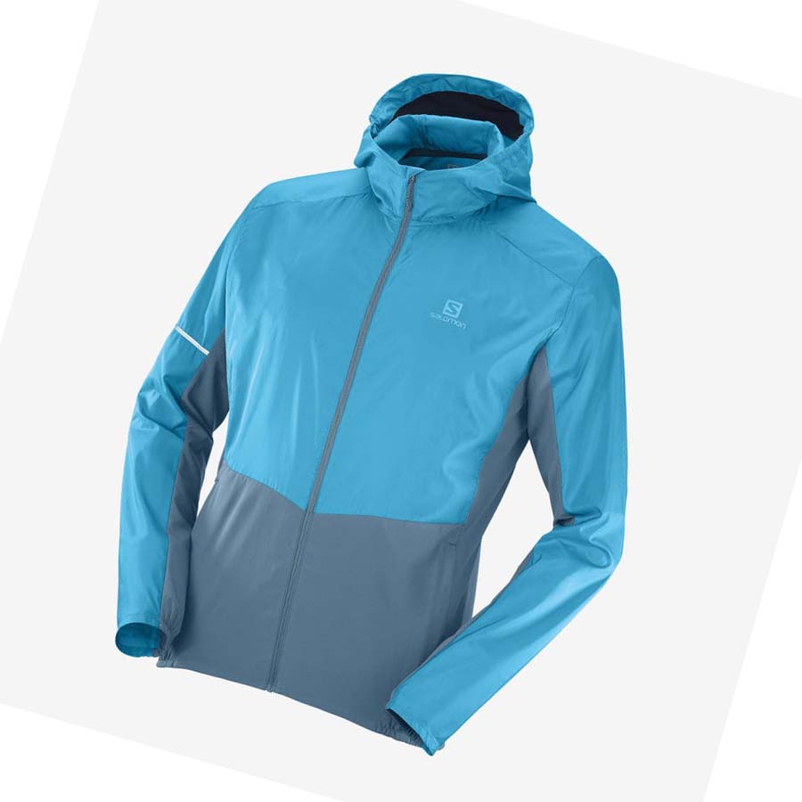 Chaquetas Salomon AGILE WIND WINDBREAKERS Hombre Azules | MX 3266GSO